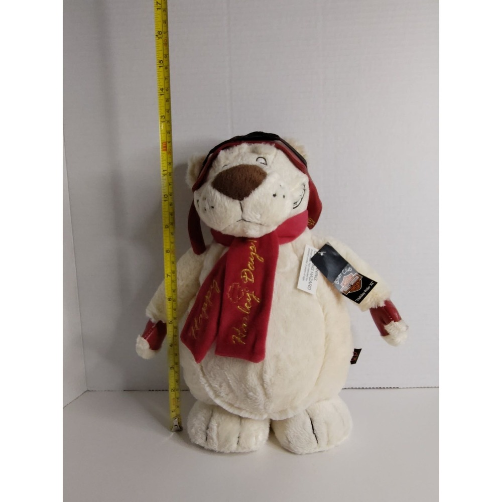 HARLEY DAVIDSON " HAPPY HARLEY DAVIDSON " POLAR BEAR PLUSH TAG HAS WEAR SEE PICS - Picture 5 of 8